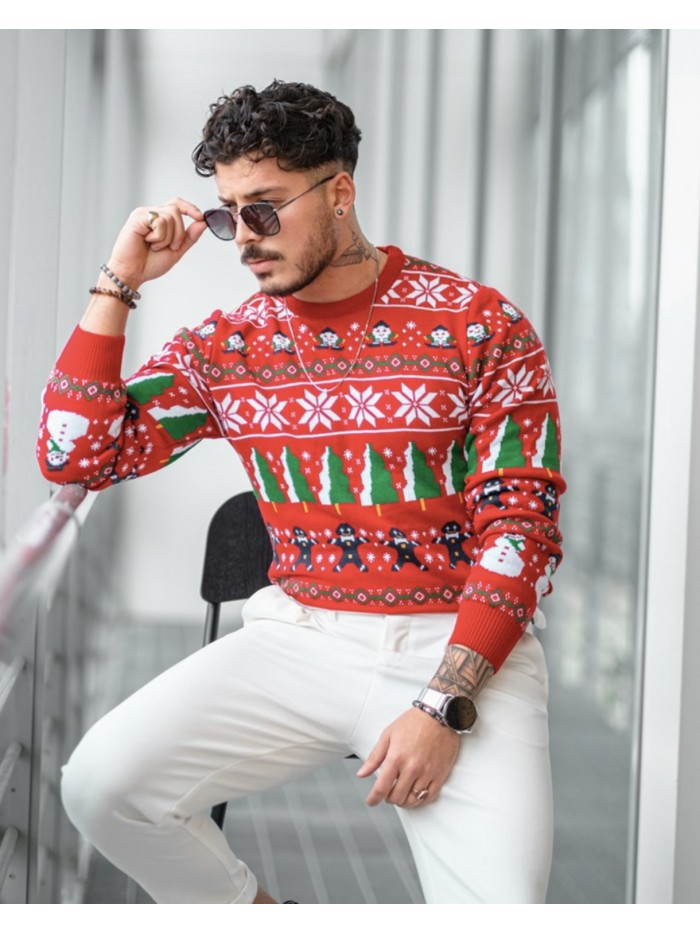 Unisex Christmas Knitwear -Red