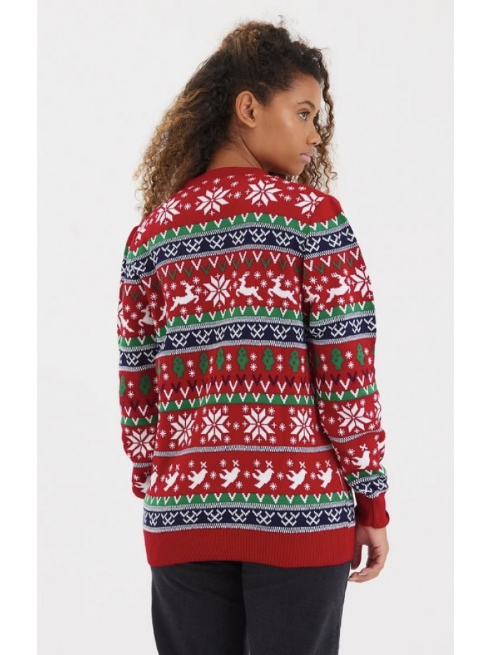 Unisex Christmas Knitwear- With drawn deer