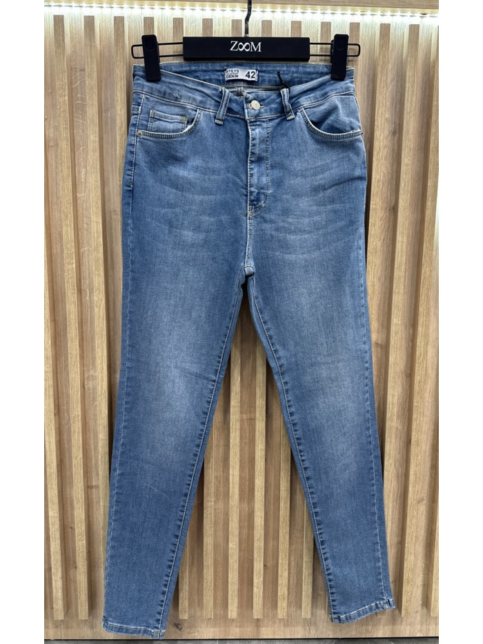 Elastane Big Size Jeans- BLUE