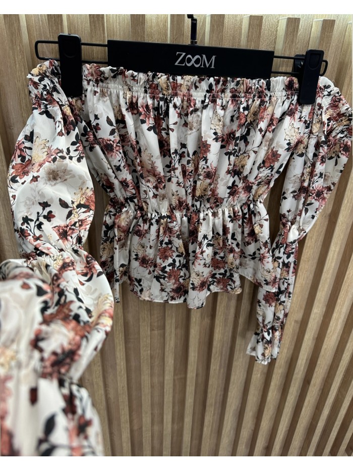 Floral Blouse White And Pink