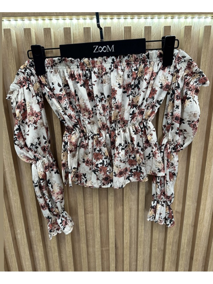 Floral Blouse White And Pink