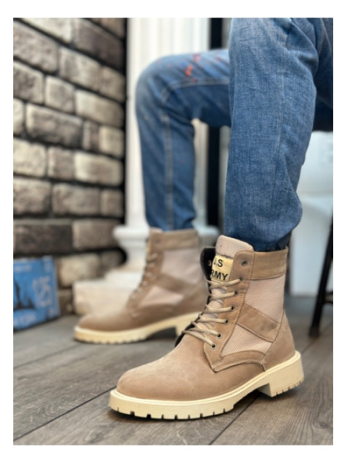 BA0087 U.S. Army Beige Lace-Up Men's Sports Suede ...