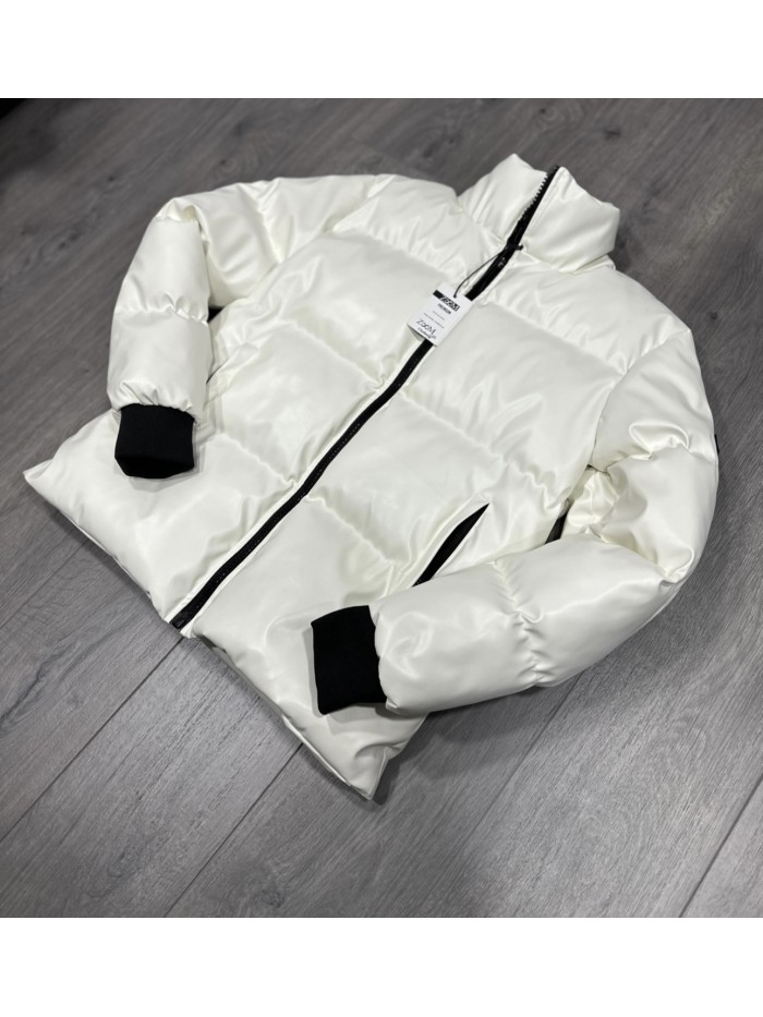 Leather Jacket Bomber - Oversized-White