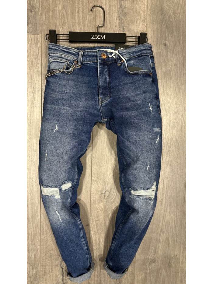 2Y Premium Skinny Fit Slim Jean With Chain