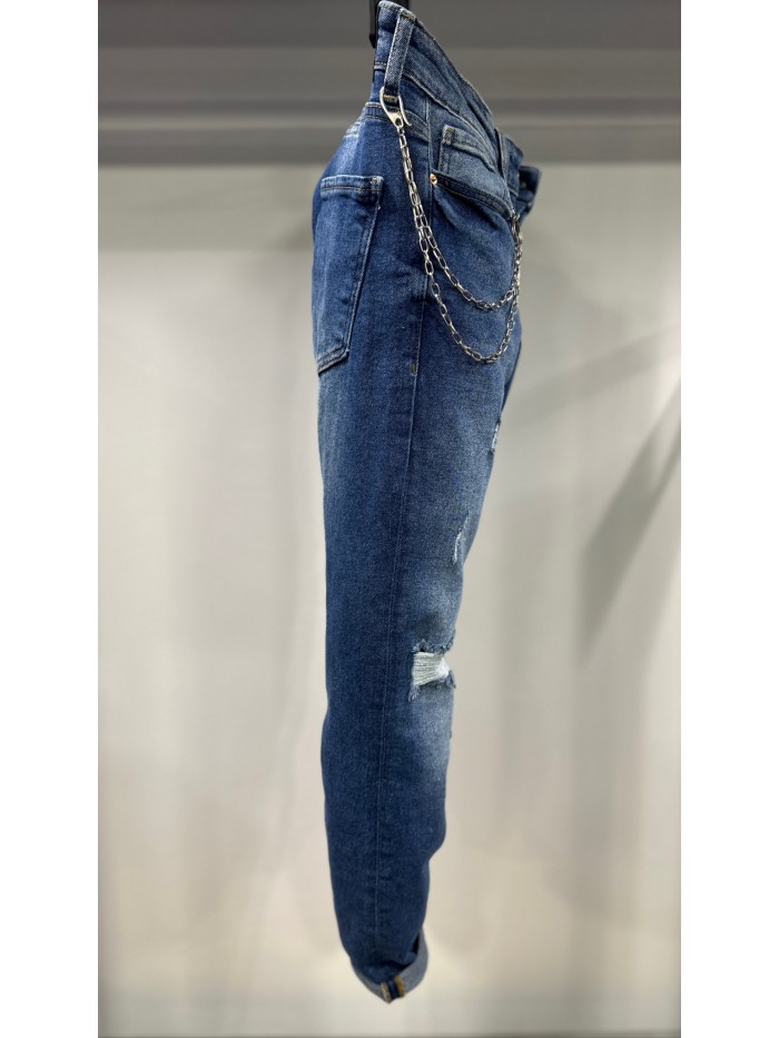 2Y Premium Skinny Fit Slim Jean With Chain