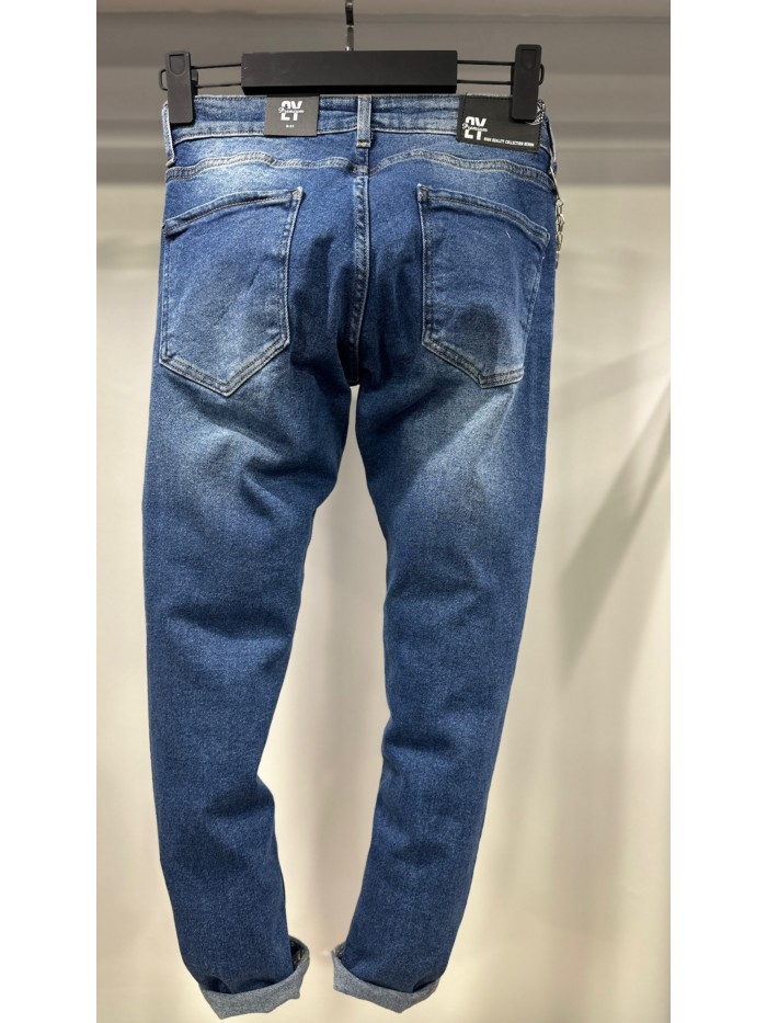 2Y Premium Skinny Fit Slim Jean With Chain