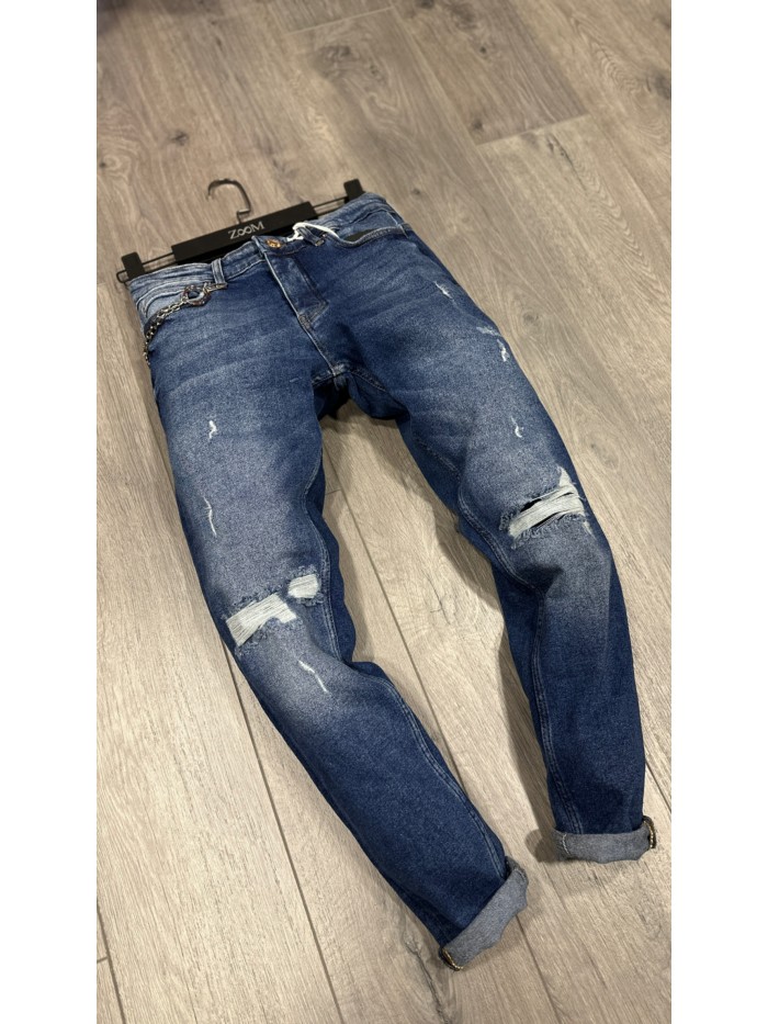 2Y Premium Skinny Fit Slim Jean With Chain