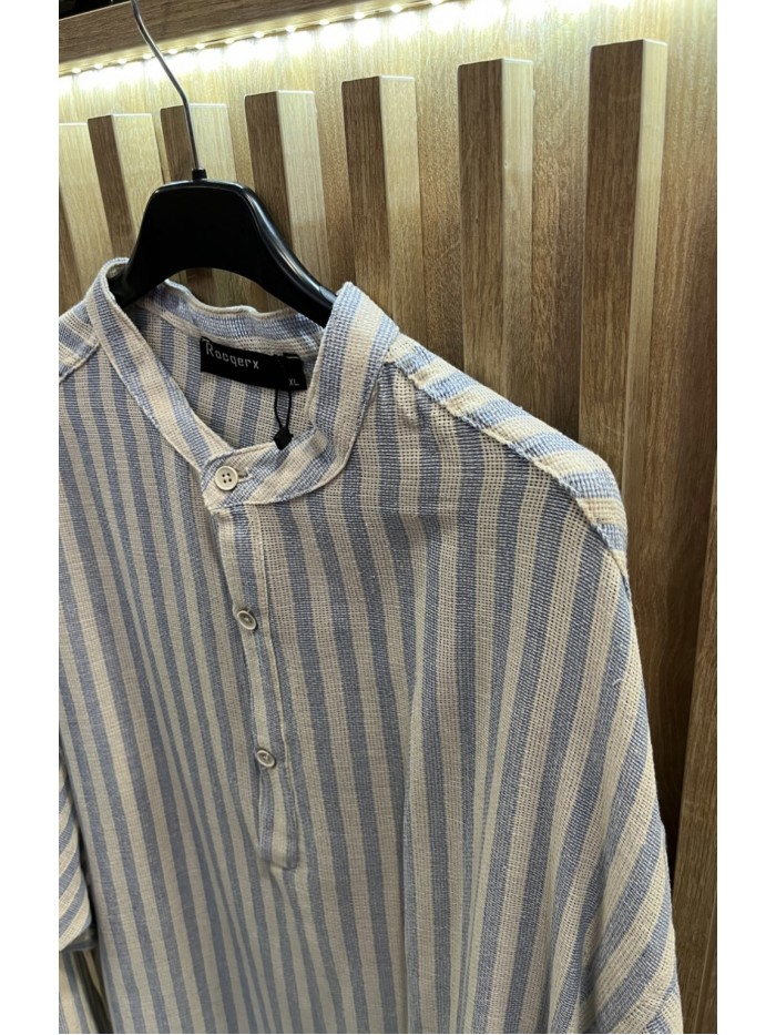 Linen Shirt With Blue Stripes