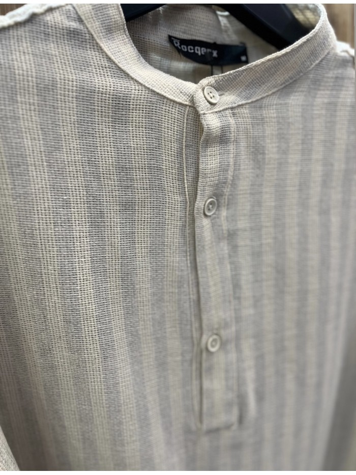 Linen Shirt With Grey Stripes