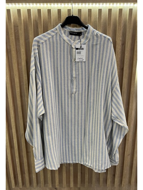 Linen Shirt With Blue Stripes