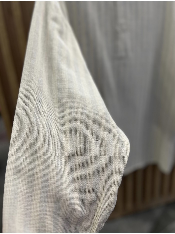 Linen Shirt With Grey Stripes