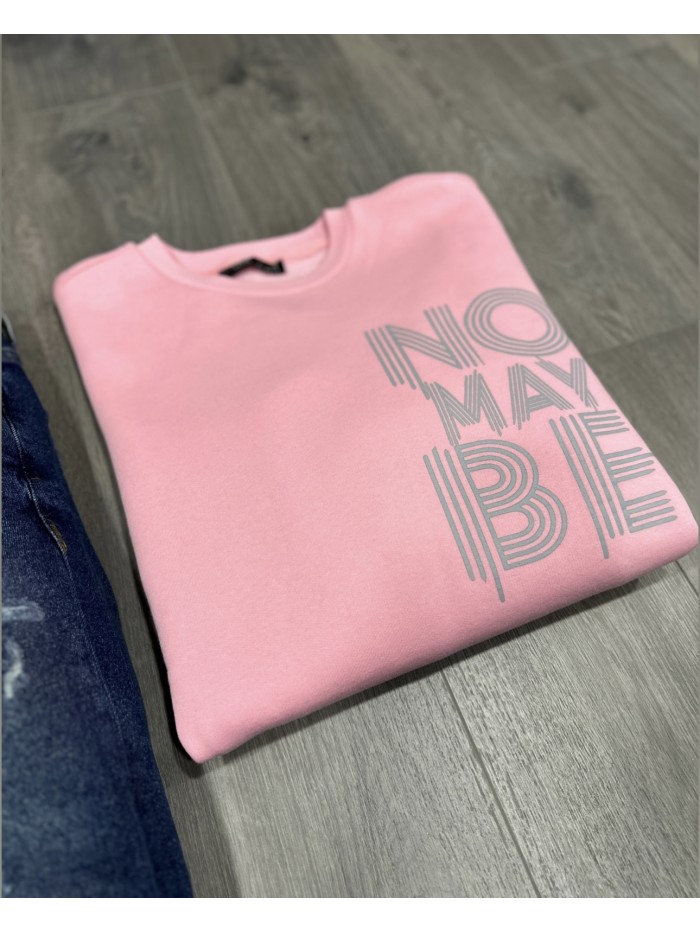 PINK SWEATSHIRT 'NO MAY BE'