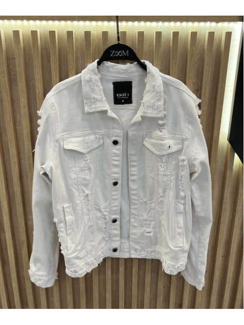 Denim Jacket - WHITE