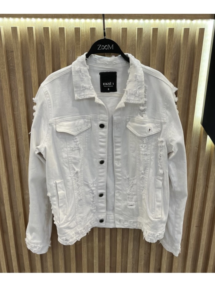 Denim Jacket - WHITE