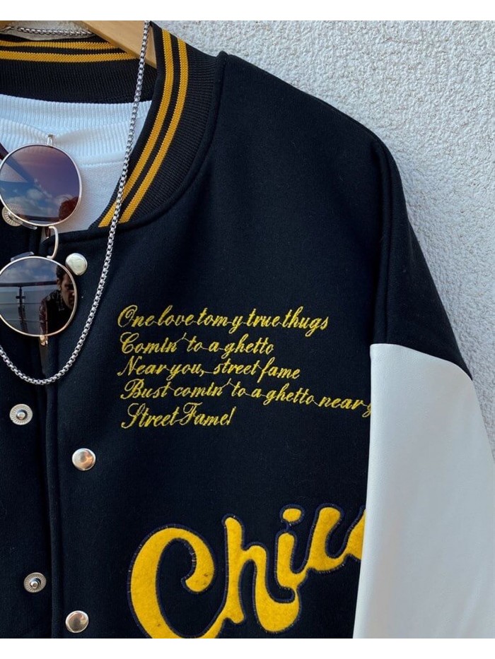 COLLEGE JACKET STAY CHIC ΜΑΥΡΟ