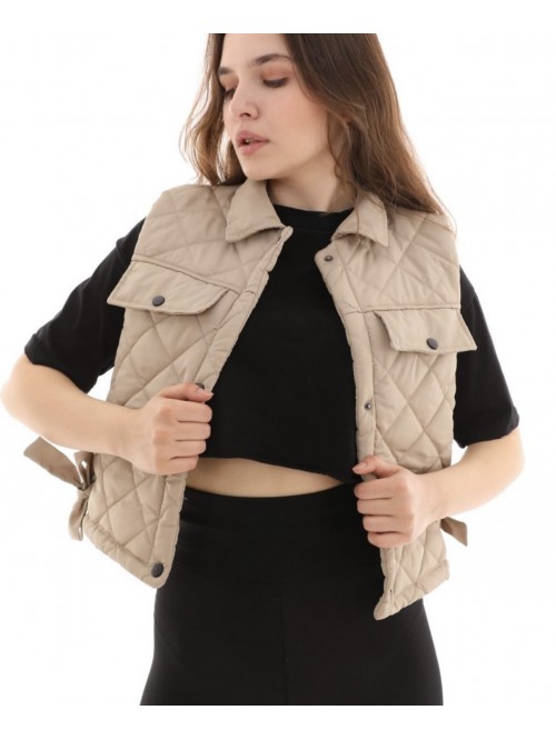 Sleeveless Jacket - Beige