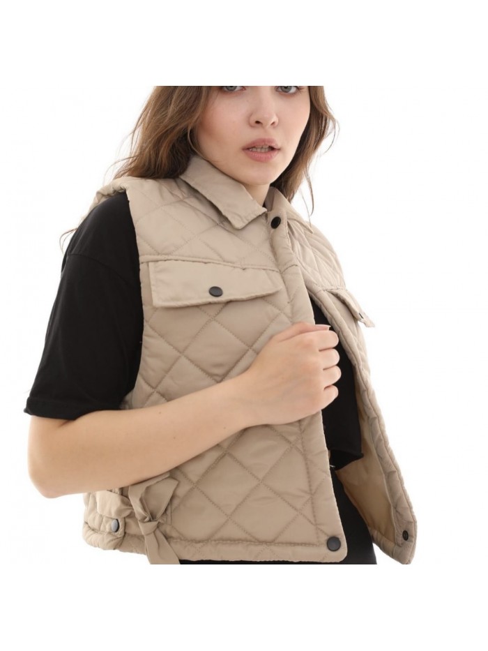 Sleeveless Jacket - Beige