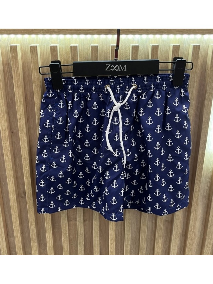 Swim Trunk with Anchor - Blue