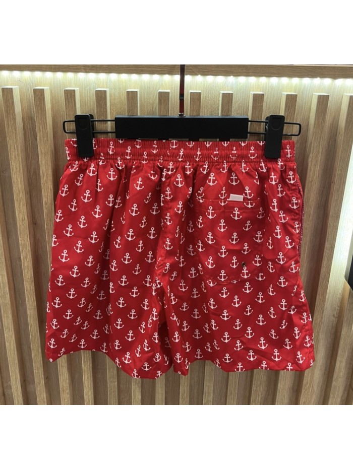 Swim Trunk with Anchor - Red