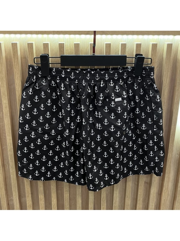 Swim Trunk with Anchor - Black