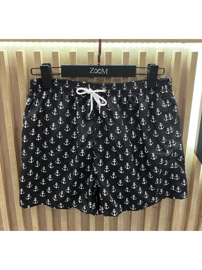 Swim Trunk with Anchor - Black